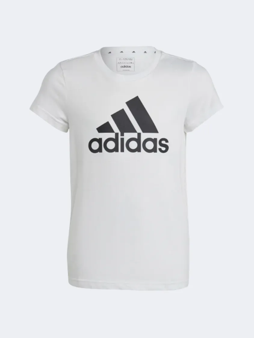 Adidas Essential Big Logo Girls Sportswear T-Shirt White/Black