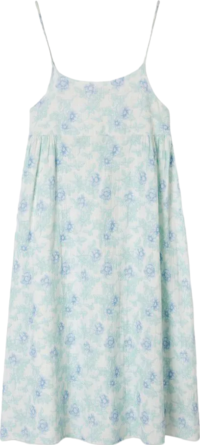 American Vintage White Strappy Cotton Floral Print Cotton Summer Dress UK XS/S