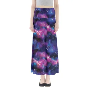 Animal Ancestors 1 Blue and Pink Full Length Maxi Skirt