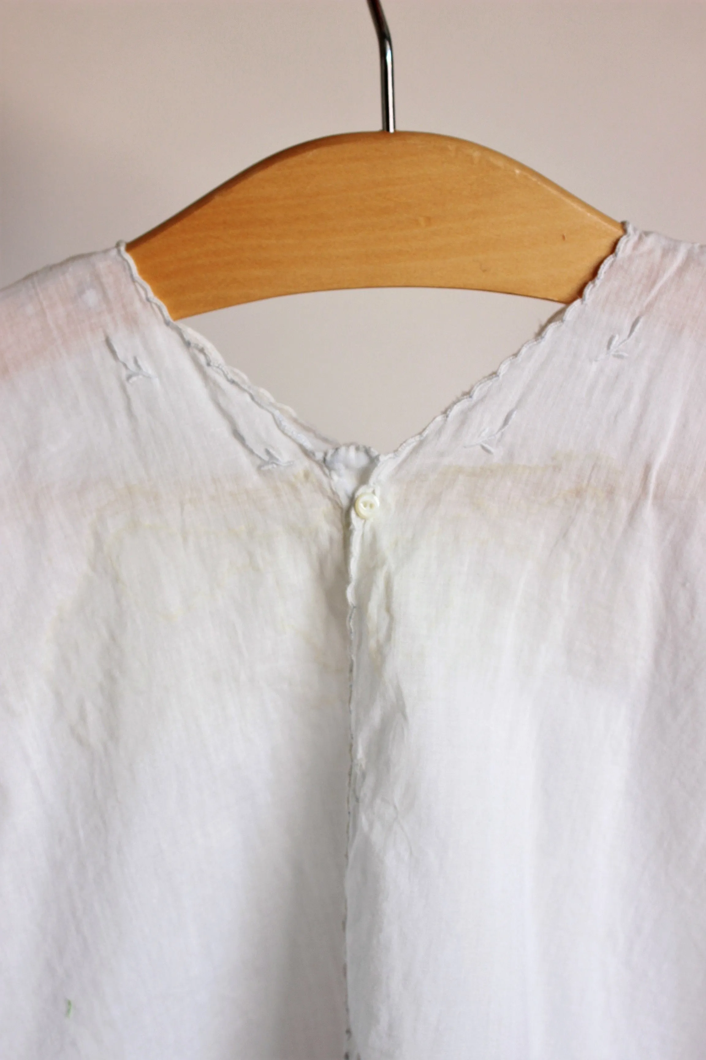 Antique White Cotton Baby Dress