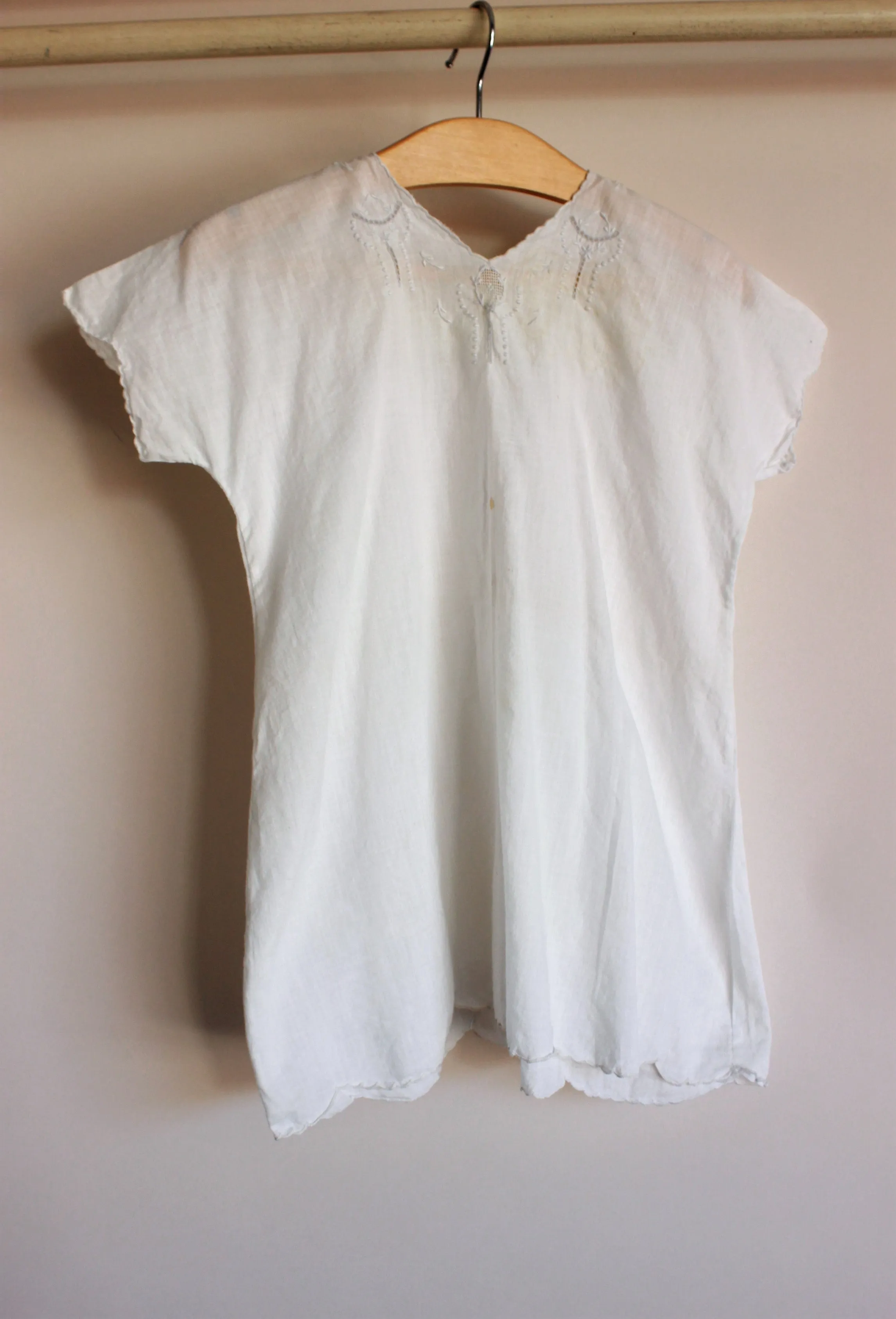 Antique White Cotton Baby Dress