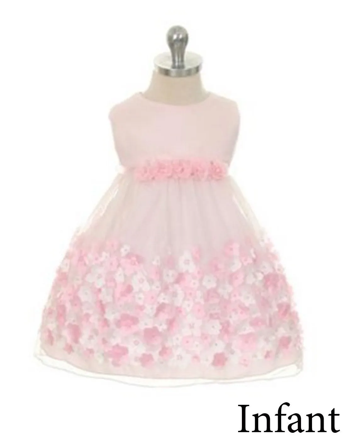 Appealing Flower Mesh Dress - Pink