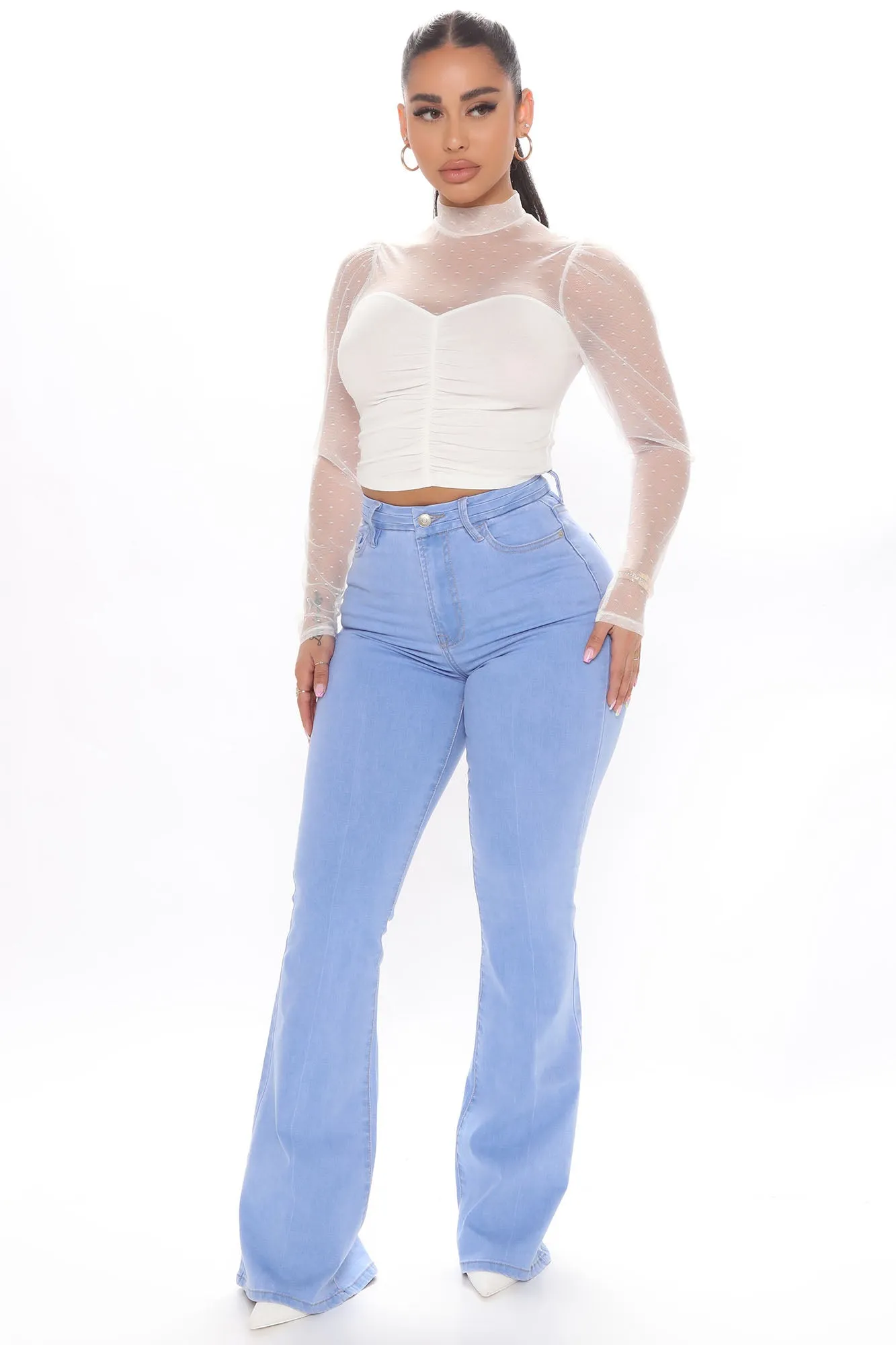 Austin Flare Stretch Jeans - Light Blue