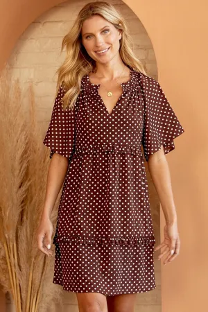 Babydoll Tiered Polka Dot Dress