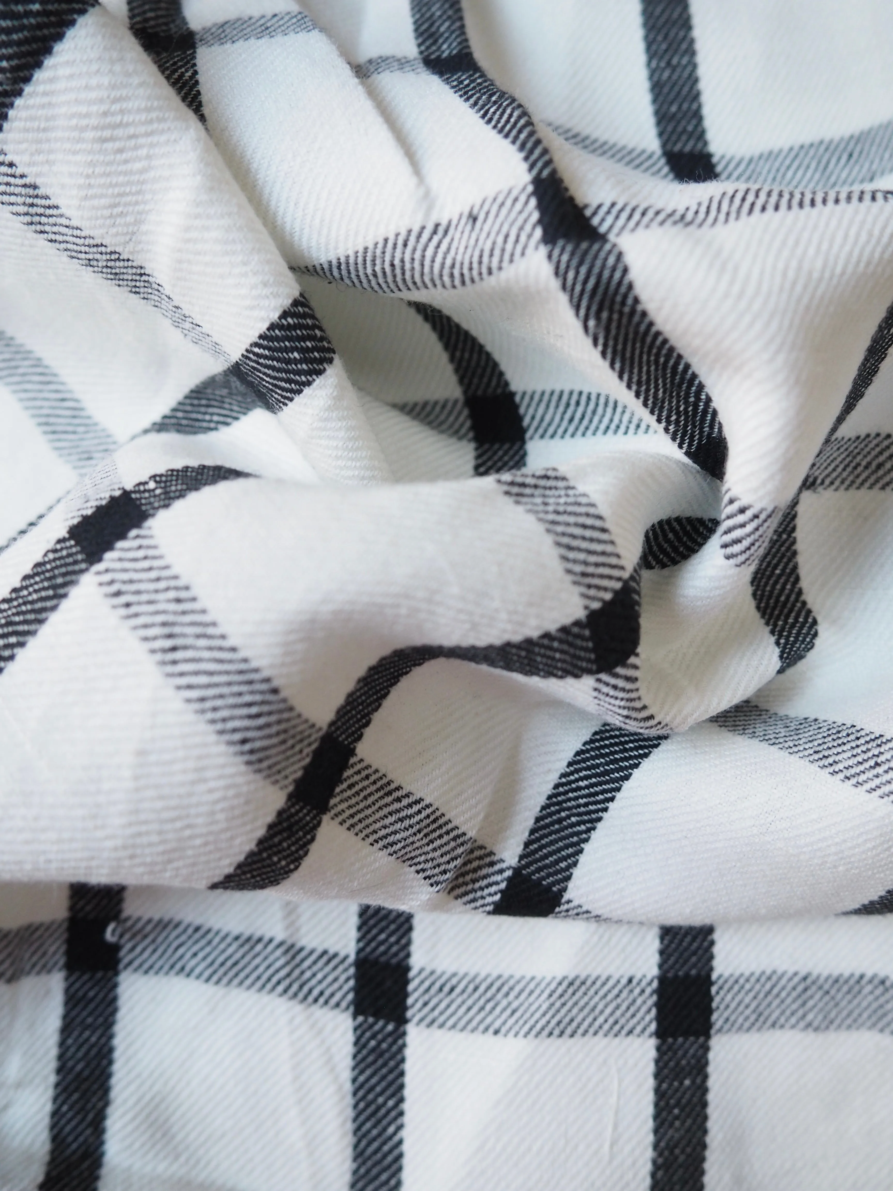 Black   White Check Twill Cotton