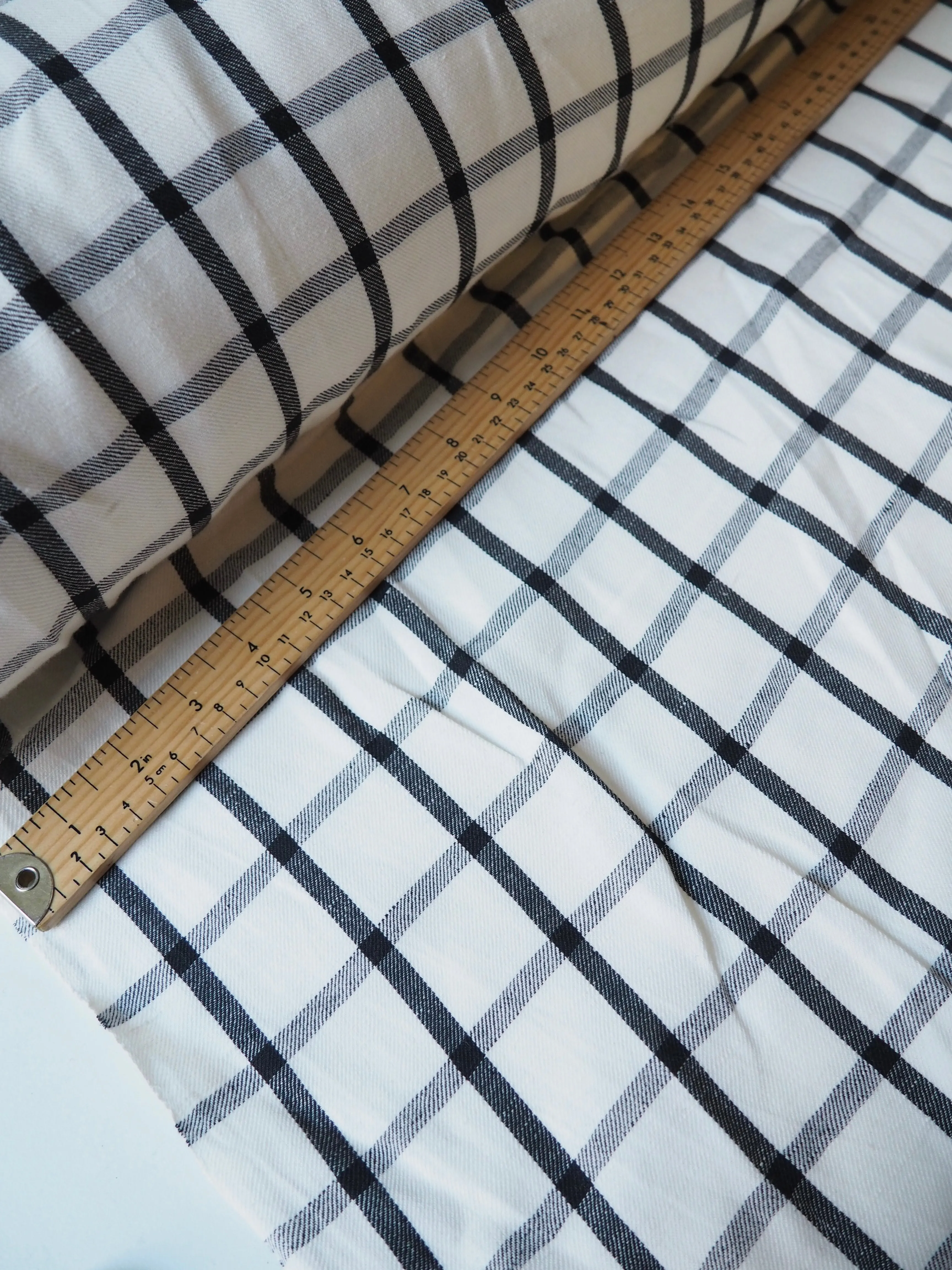 Black   White Check Twill Cotton