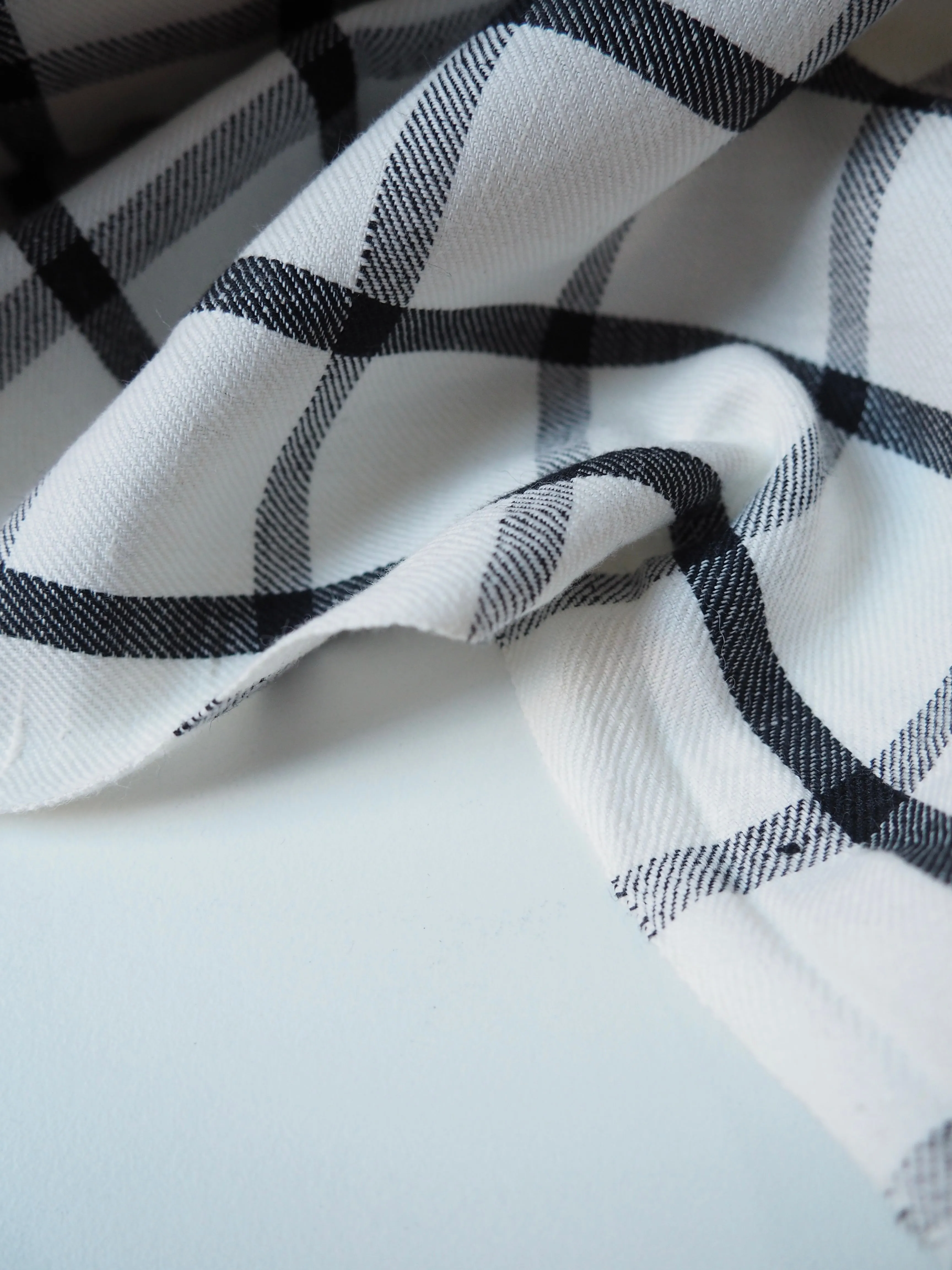 Black   White Check Twill Cotton