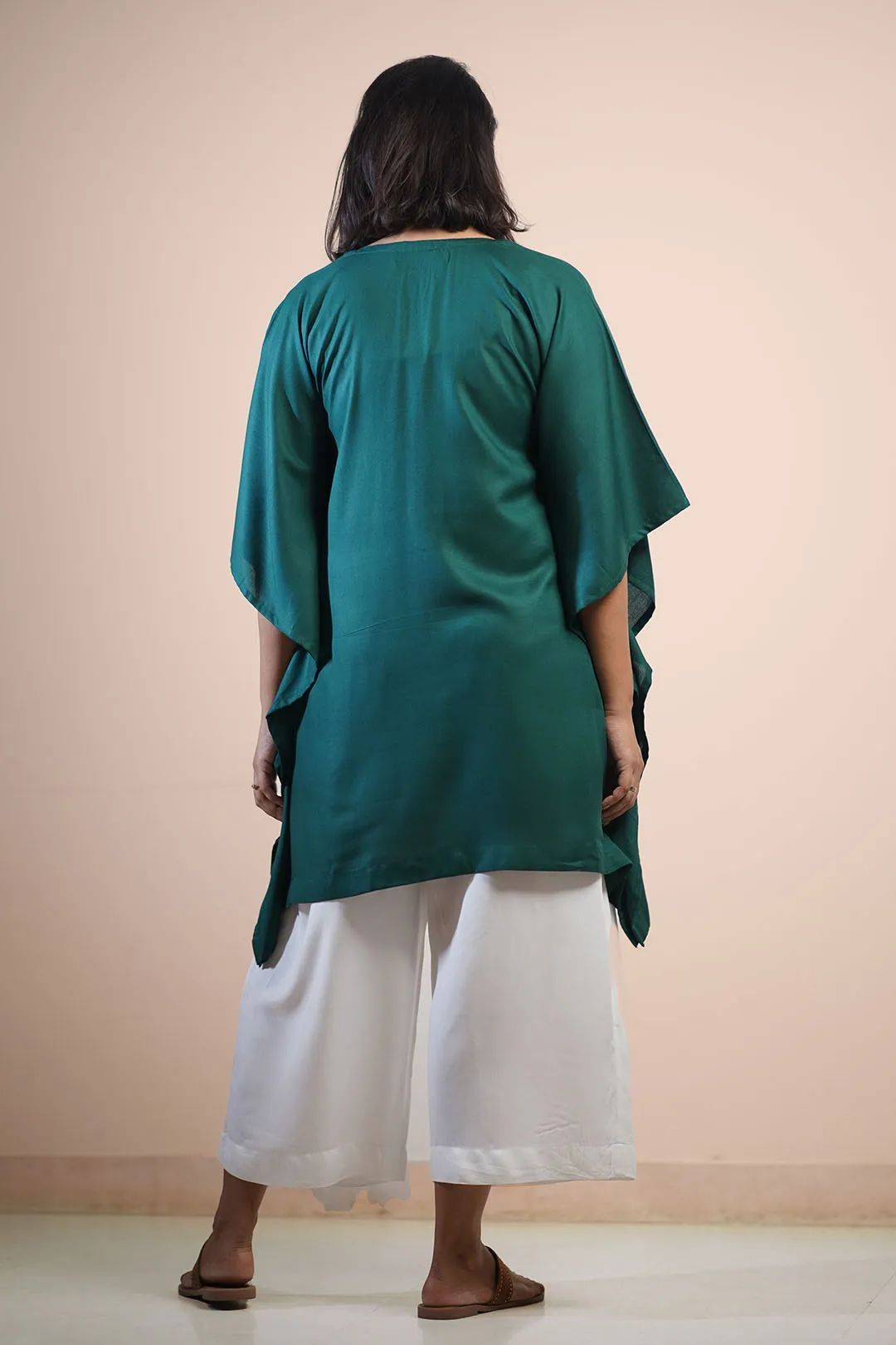 BottleGreen Rayon KaftanKurta - Juniper