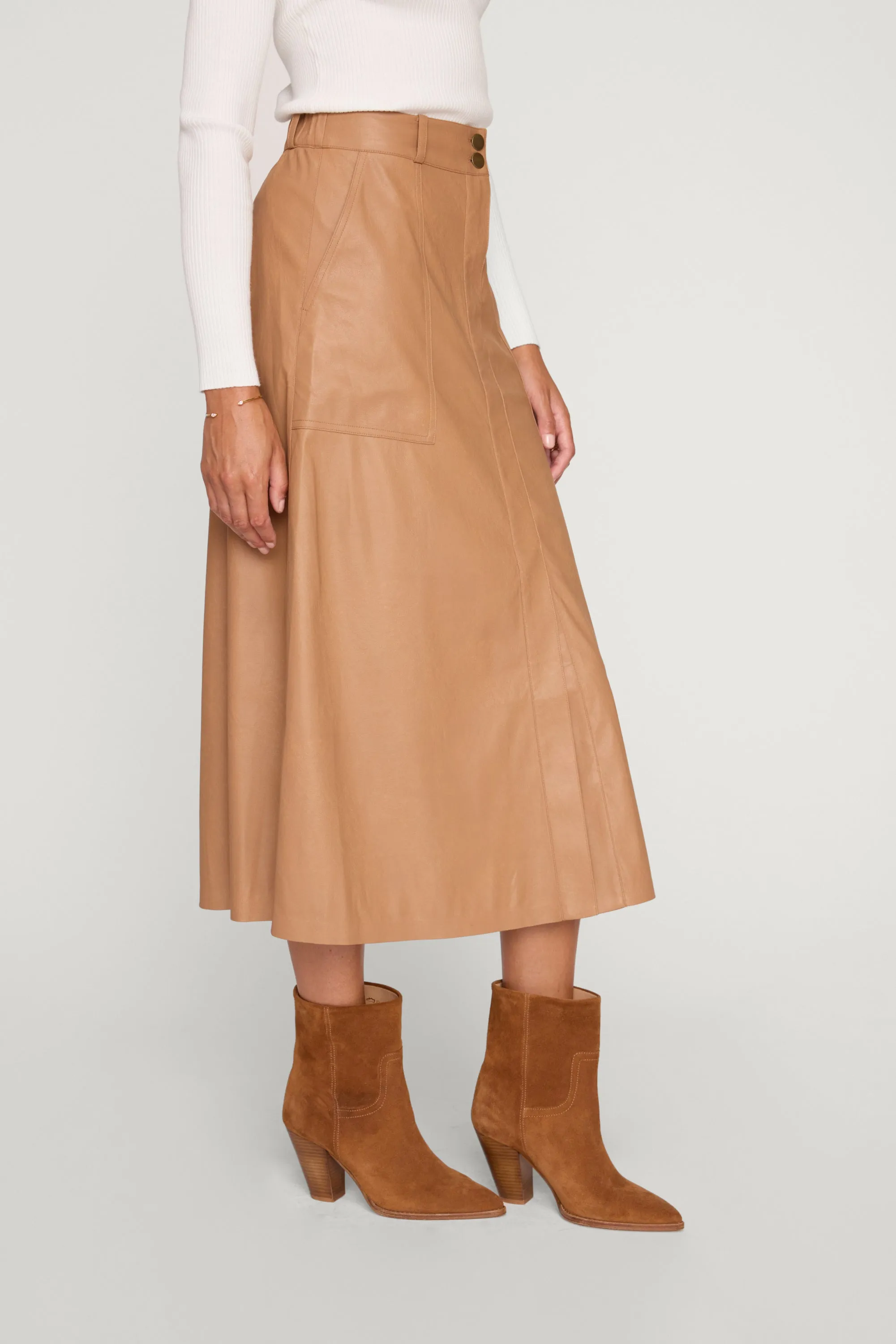 Brochu Walker - Mica Vegan Leather Skirt - Dunes