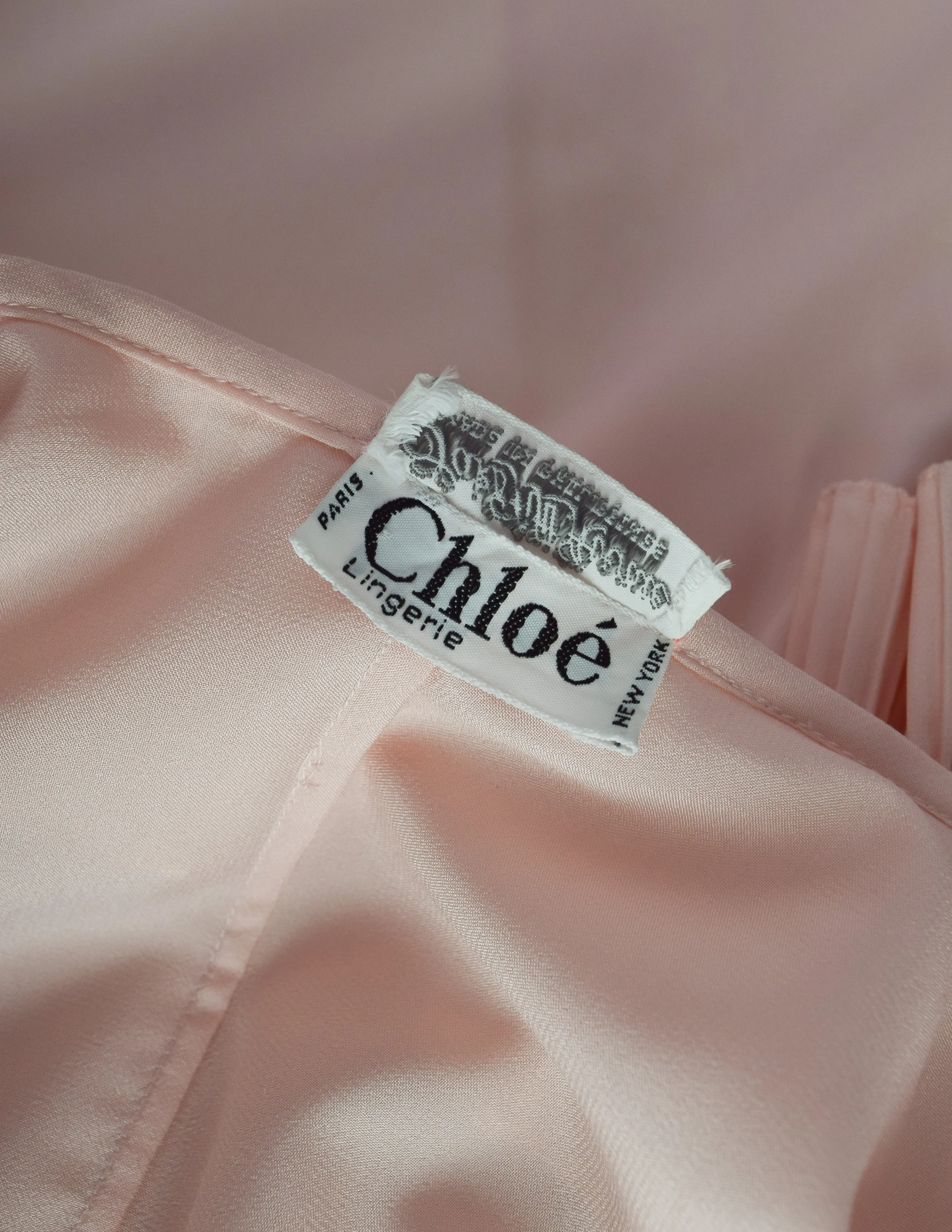 Chloe Vintage 1970s Baby Pink Slip Dress and Duster Robe Peignoir Ensemble Set