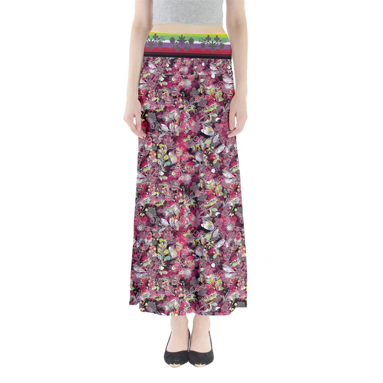 Culture in Nature Maroon Full Length Maxi Skirt