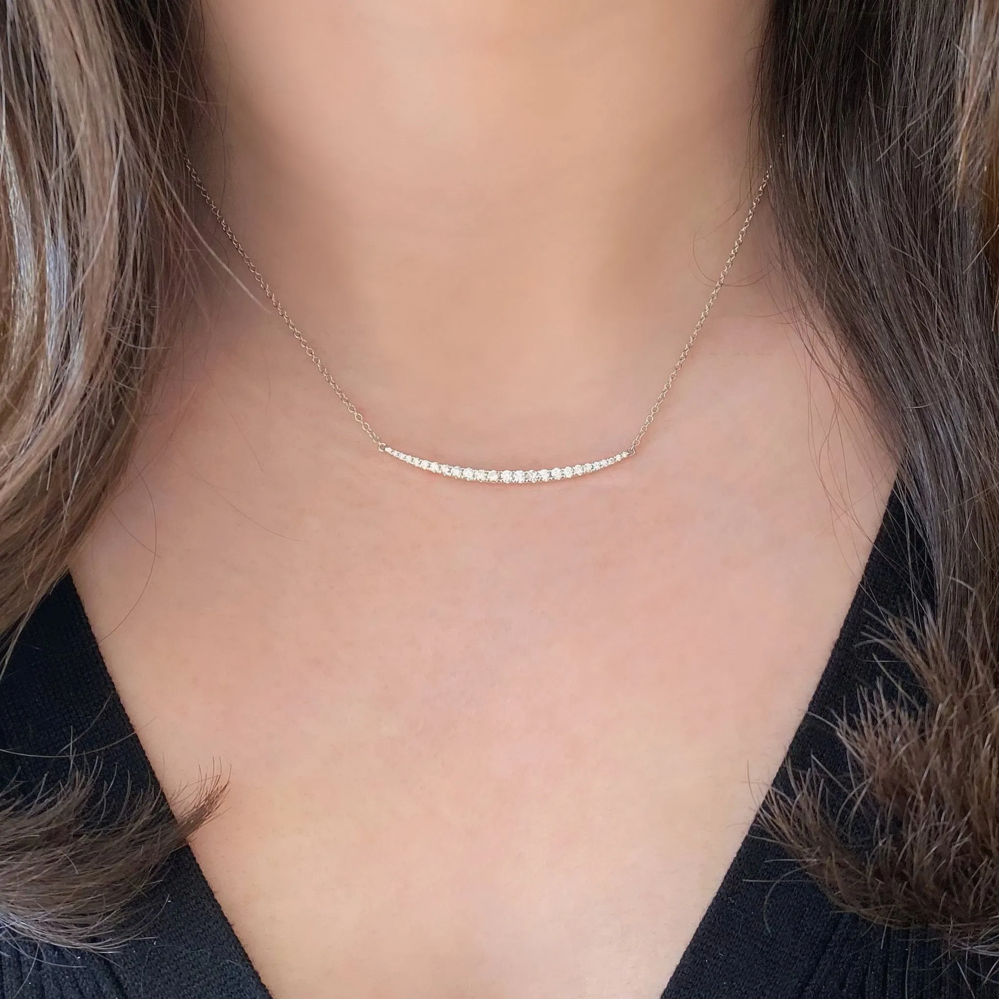 Diamond Graduated Bar Necklace