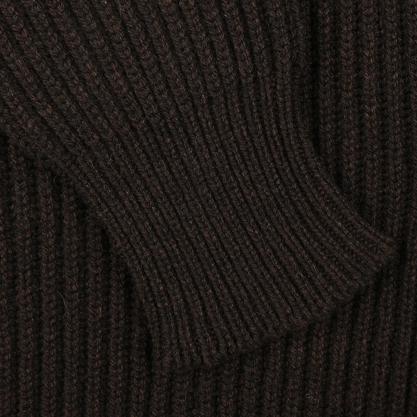 Ebony Brown Lambswool Shawl Collar Cardigan