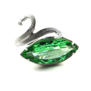 Emerald Swan Ring