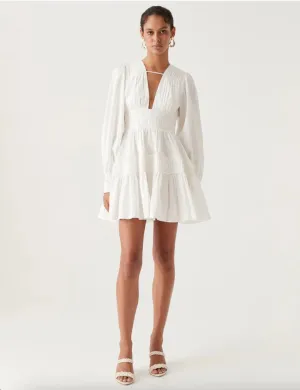 Fallingwater Ruched Mini Dress White