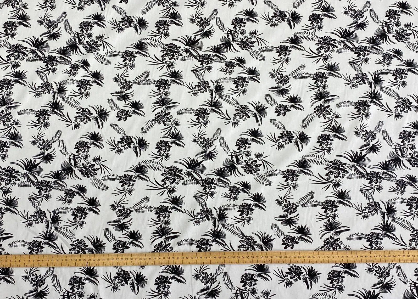 Feather Palm - Monochrome Cotton Poplin