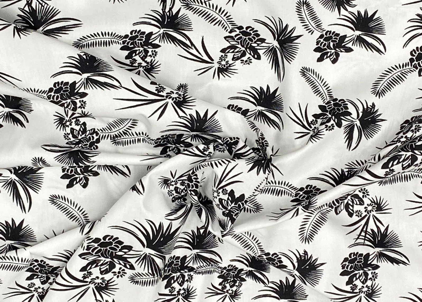 Feather Palm - Monochrome Cotton Poplin