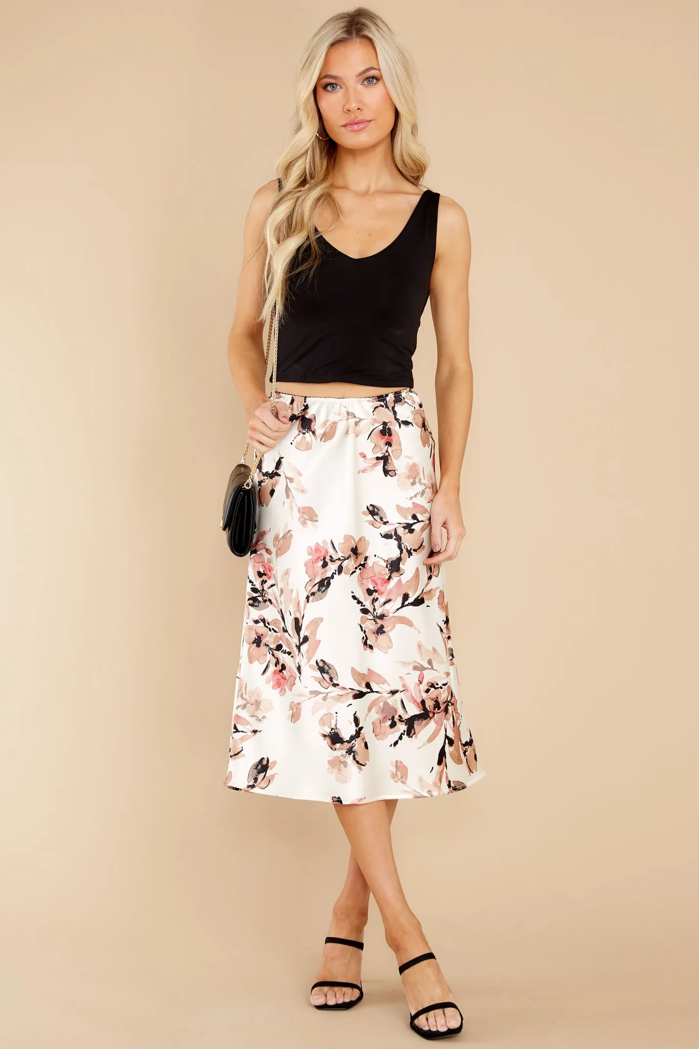 Forsythia Cream Black Skirt