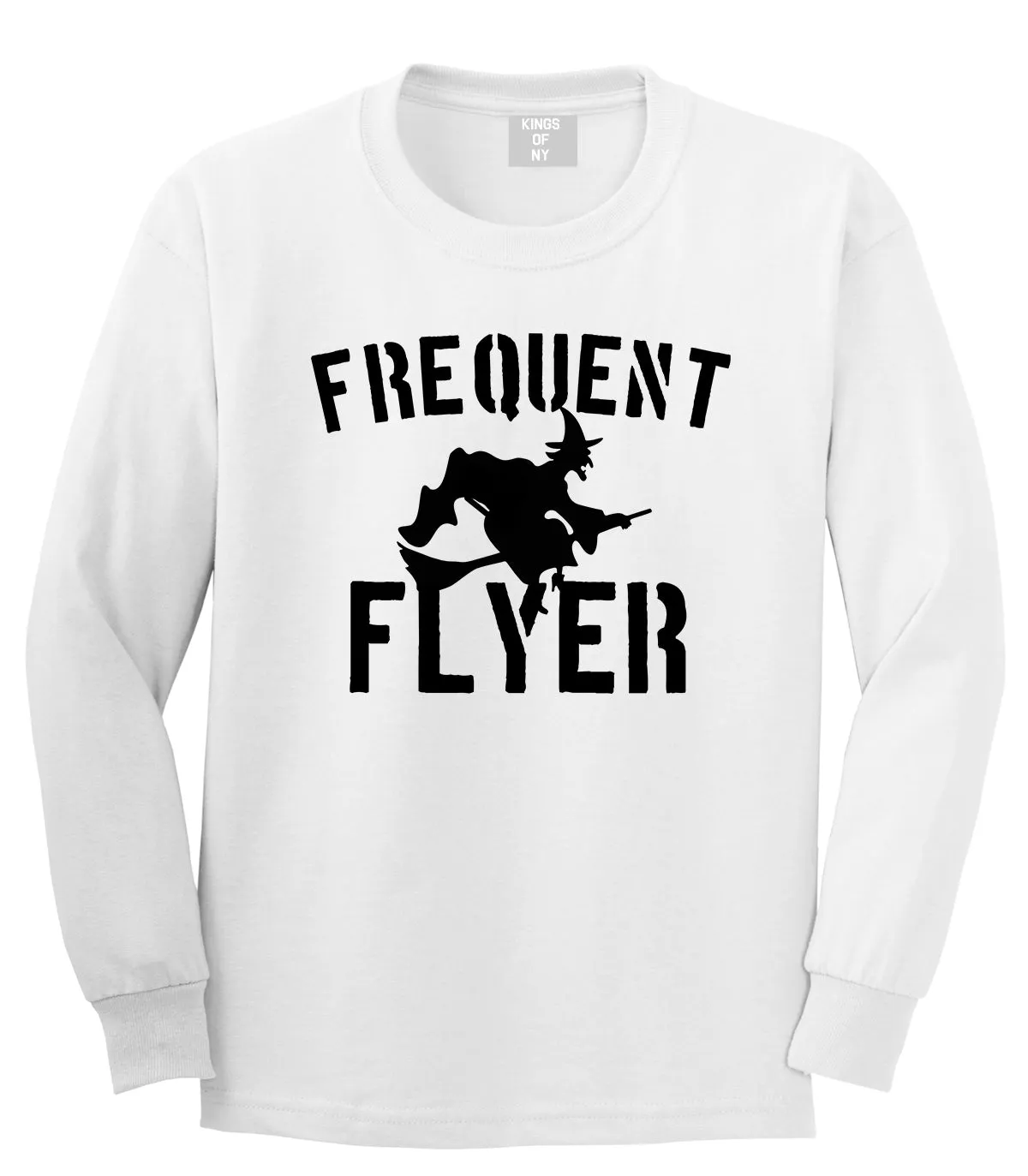 Frequent Flyer Witch Funny Halloween Mens Long Sleeve T-Shirt