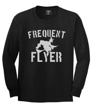 Frequent Flyer Witch Funny Halloween Mens Long Sleeve T-Shirt