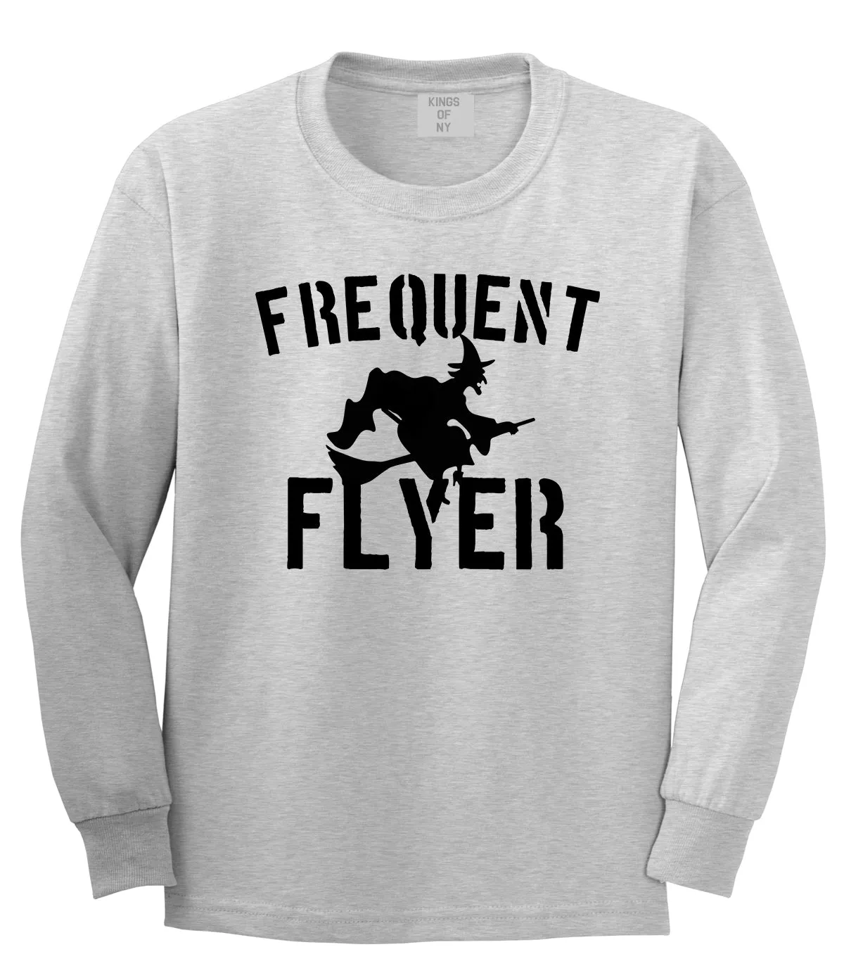 Frequent Flyer Witch Funny Halloween Mens Long Sleeve T-Shirt