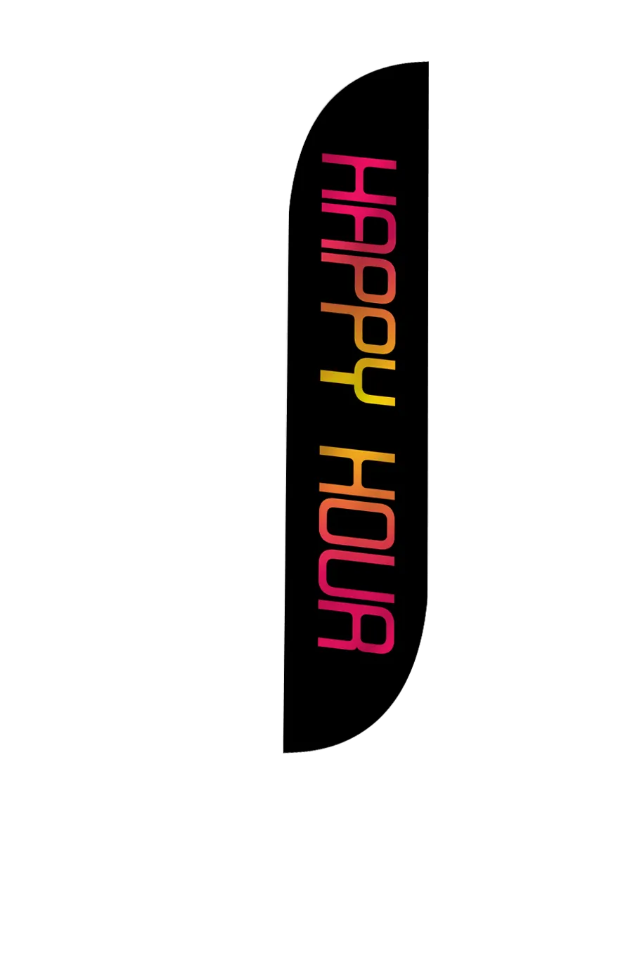 Happy Hour Feather Flag Black