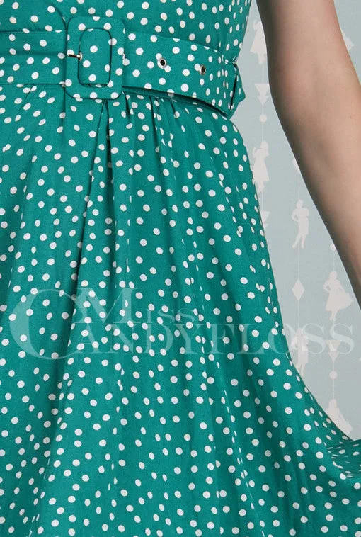 Hestia-Tiffany Embrace 1940's Polka Dress - Miss Candyfloss