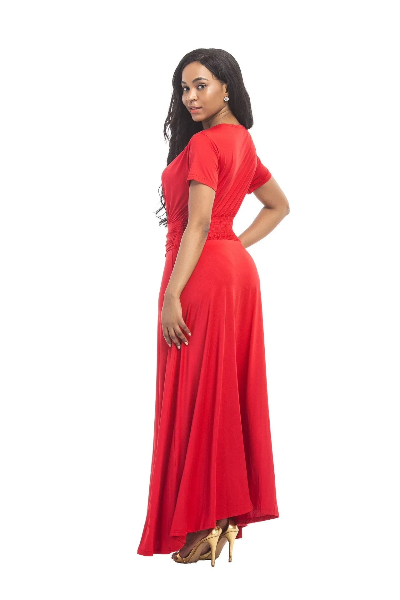 Hot SALE large size women s M-3XL extra long dress sexy V-neck evening dress