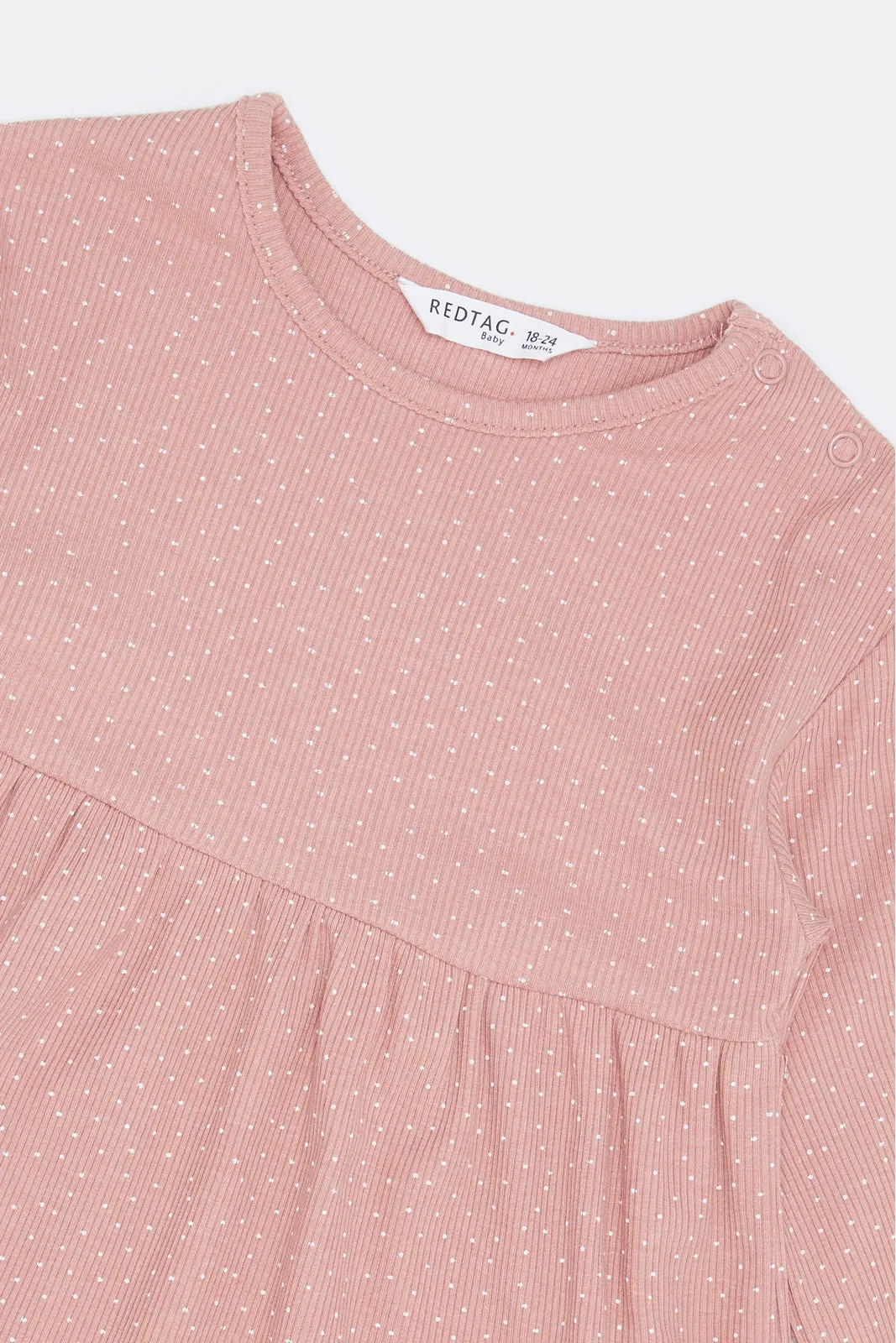 Infant Girls Pink Polka Dots Dress