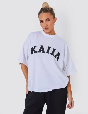 Kaiia Oversized T-shirt in White & Black