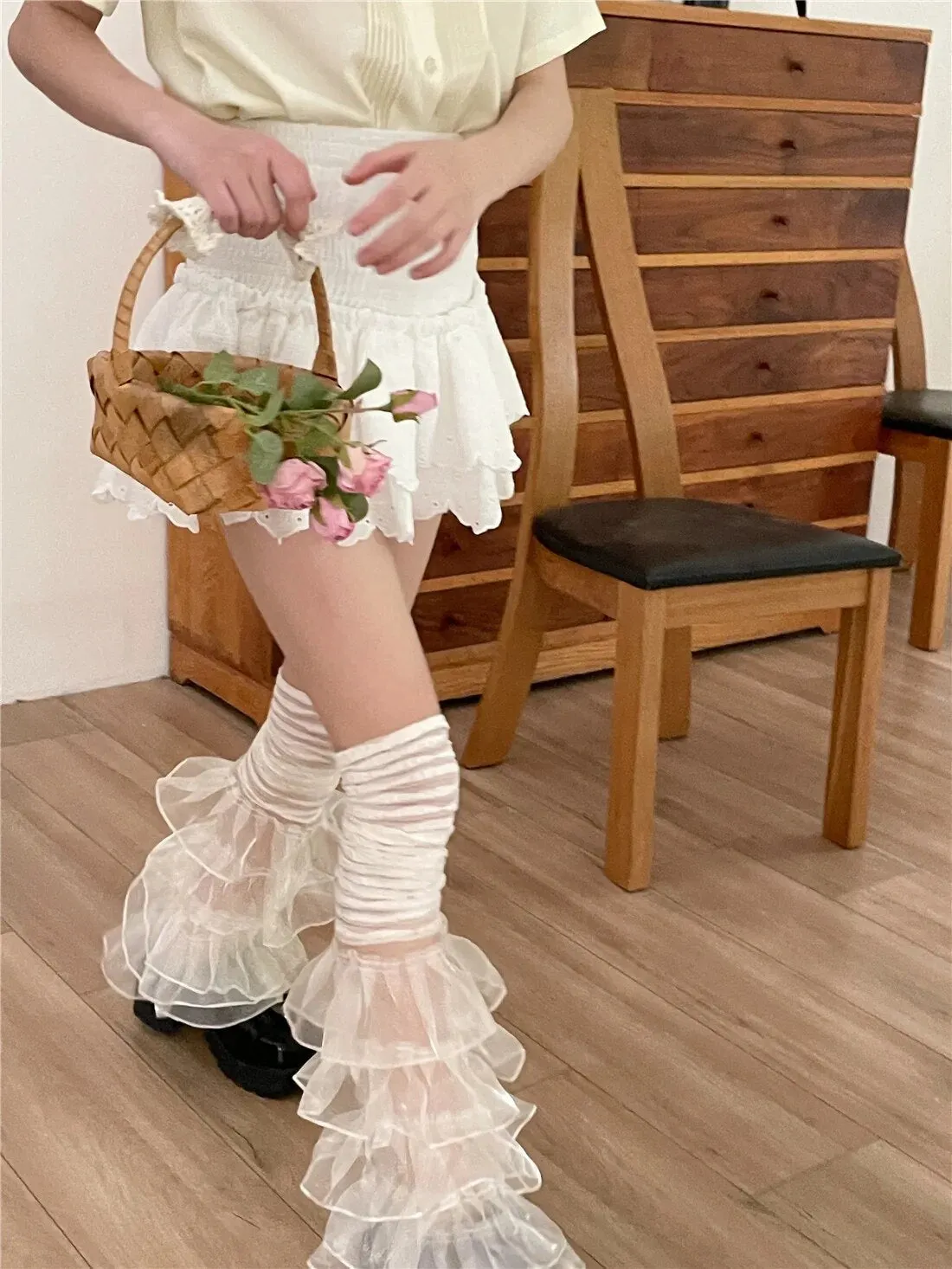 Kawaii Ruffle Lace Puffy Decoration Leg Warmer