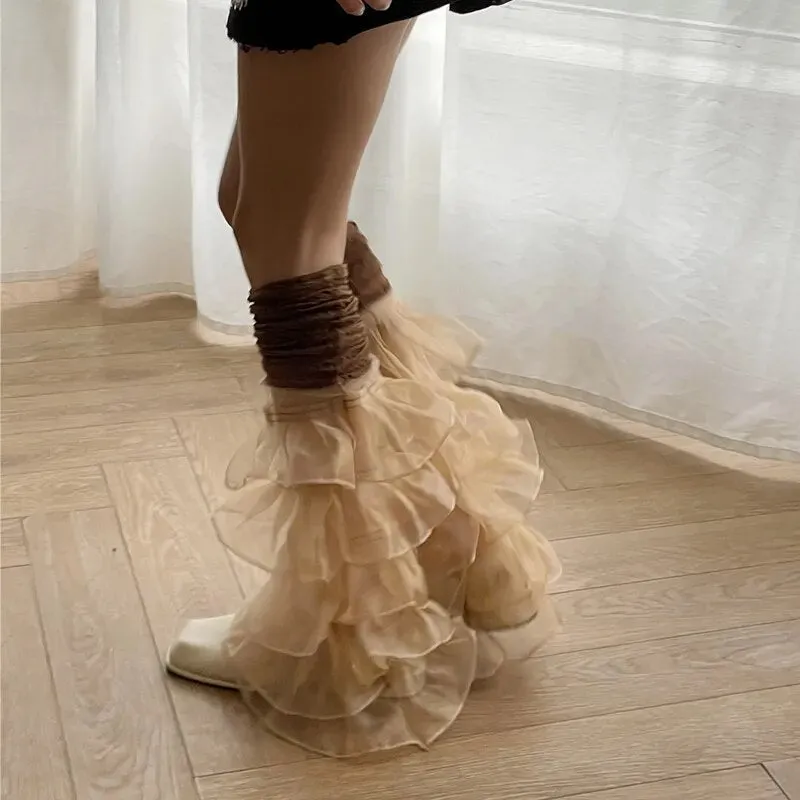 Kawaii Ruffle Lace Puffy Decoration Leg Warmer