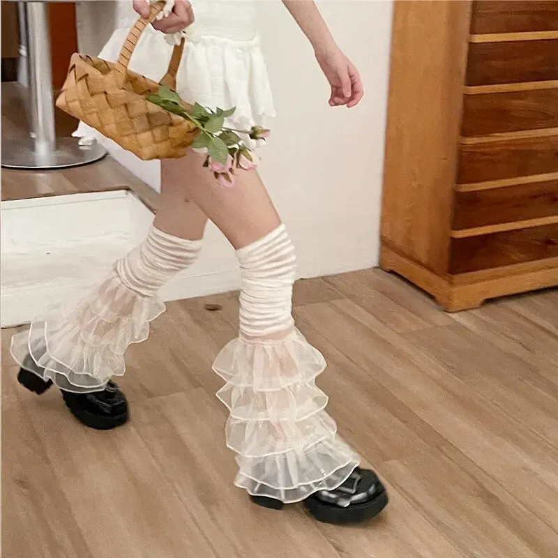 Kawaii Ruffle Lace Puffy Decoration Leg Warmer