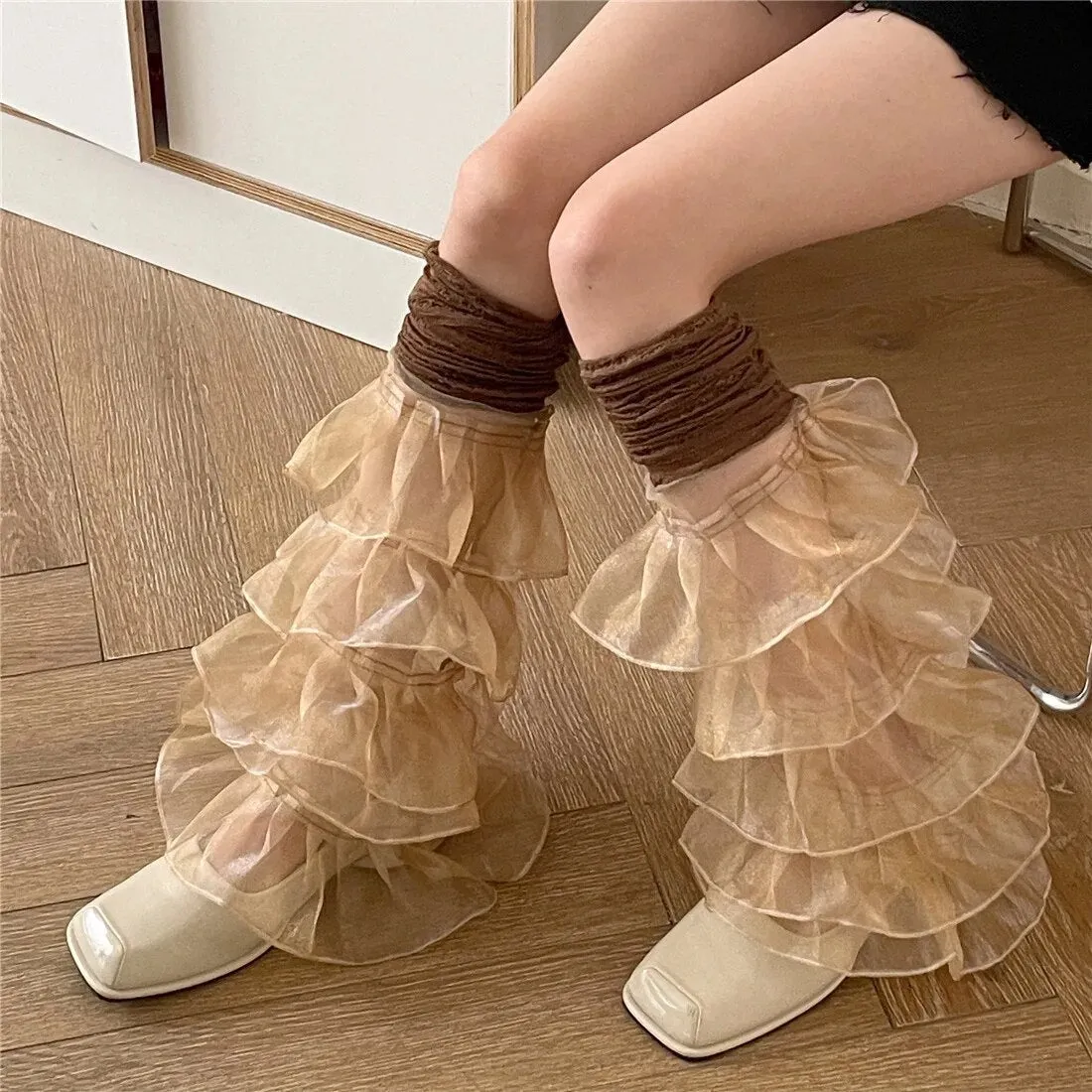 Kawaii Ruffle Lace Puffy Decoration Leg Warmer