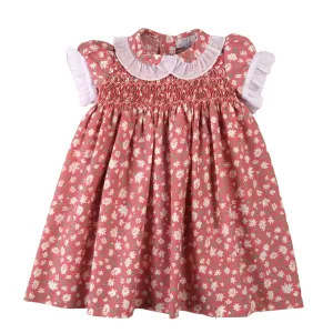 Leila | Gils Pink Floral Smocked Dress