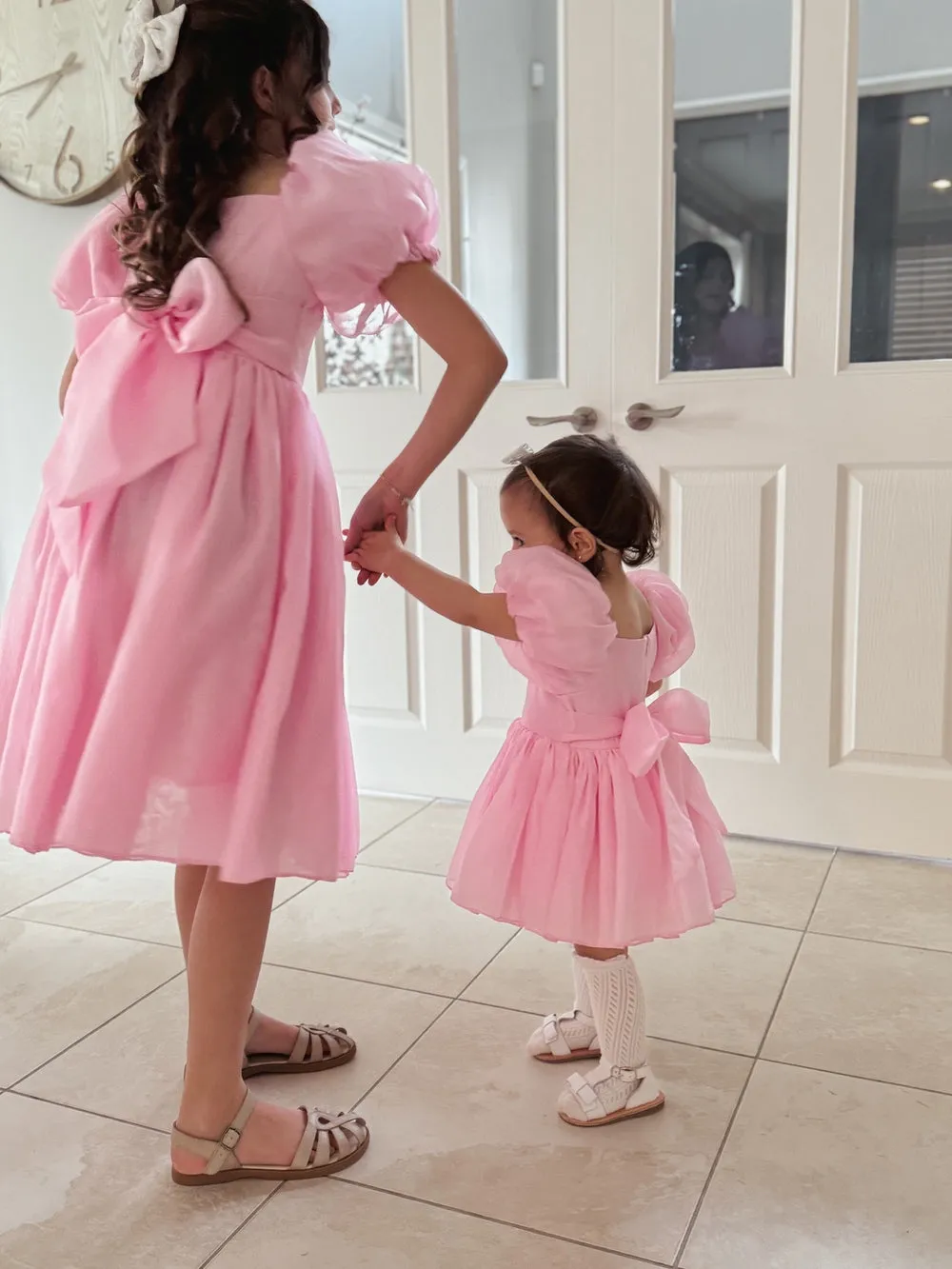 Lucy Puff Sleeve Candy Pink Baby Dress