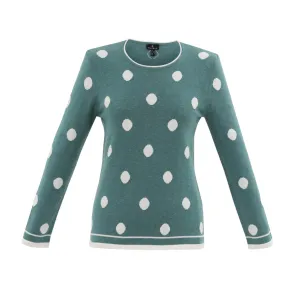 Marble Polka Dot Sweater Seafoam