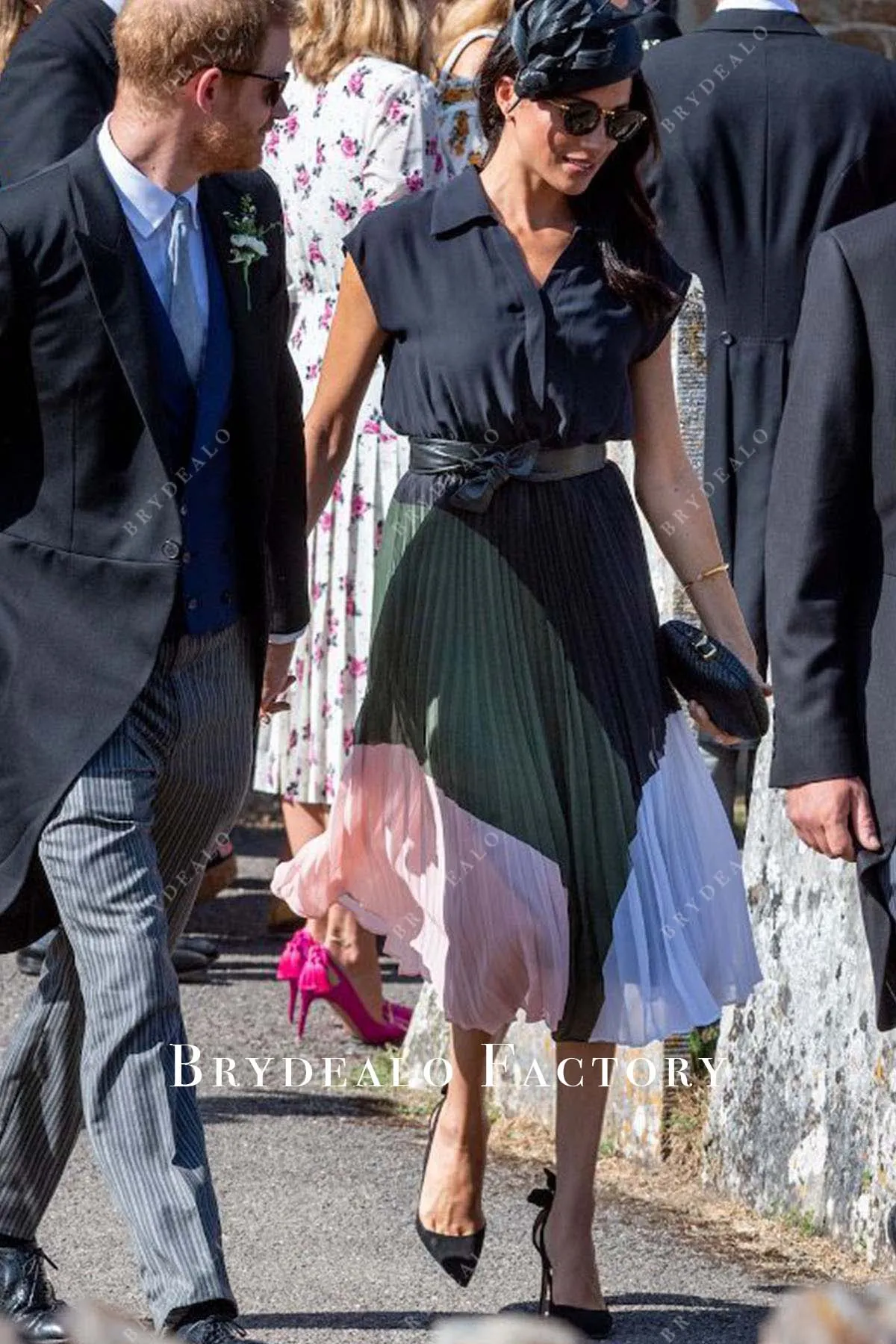 Meghan Markle Chiffon 2018 Wedding Guest Dress