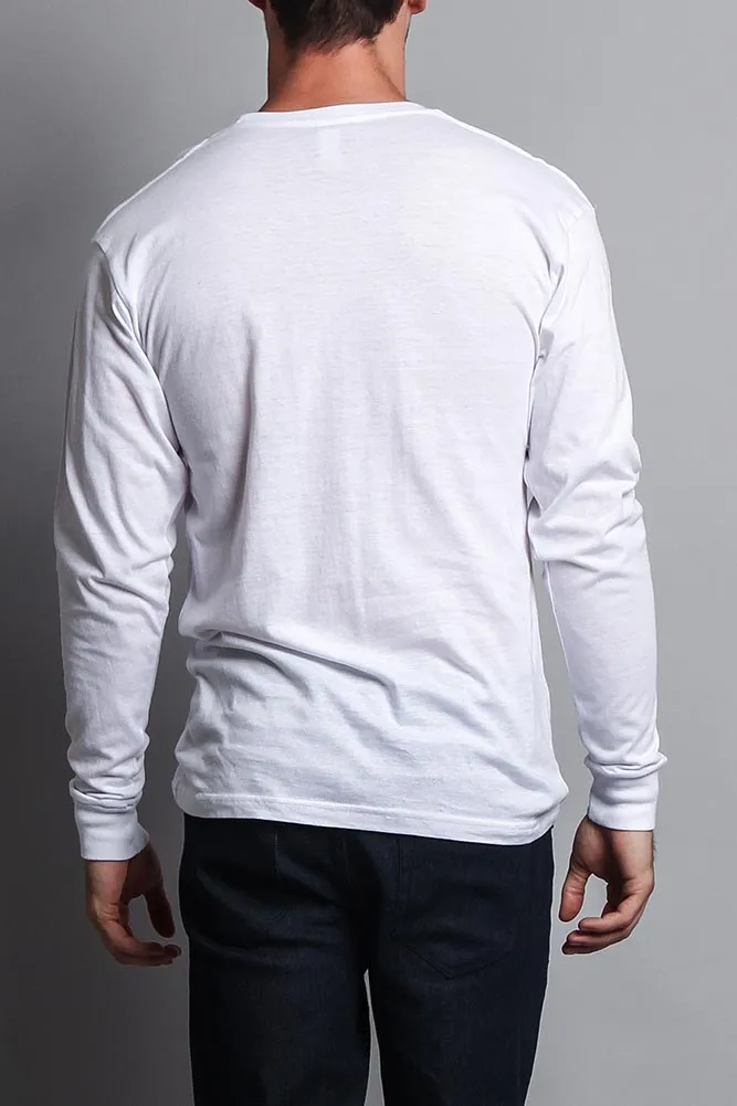 Men's Basic Light Weight Long Sleeve T-Shirt