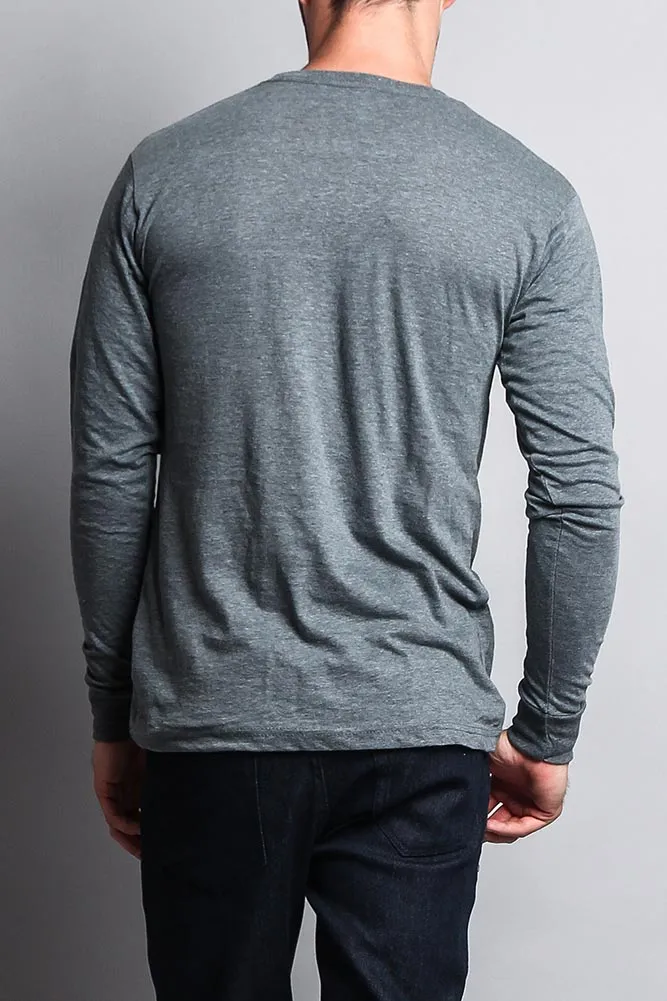 Men's Basic Light Weight Long Sleeve T-Shirt