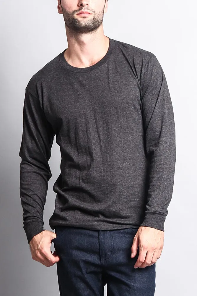 Men's Basic Light Weight Long Sleeve T-Shirt