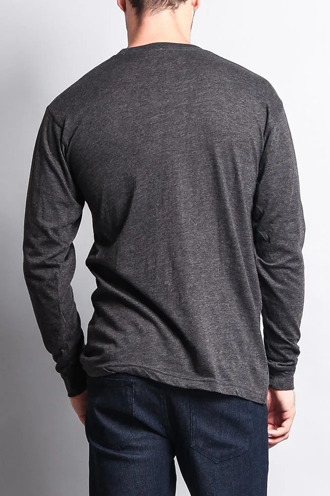 Men's Basic Light Weight Long Sleeve T-Shirt