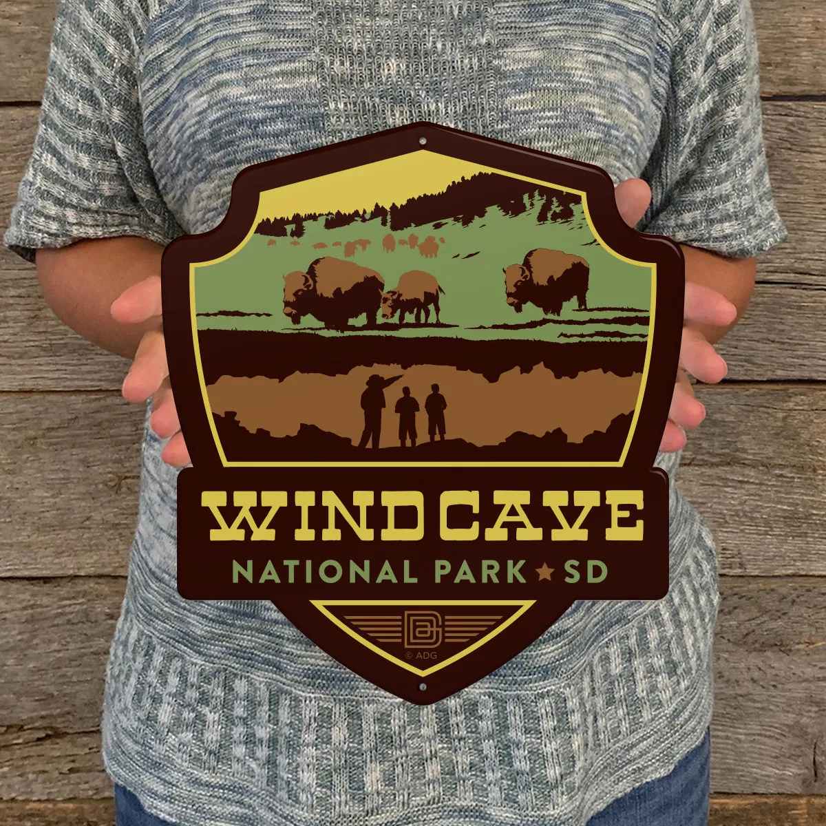 Metal Emblem Sign: NP Wind Cave National Park