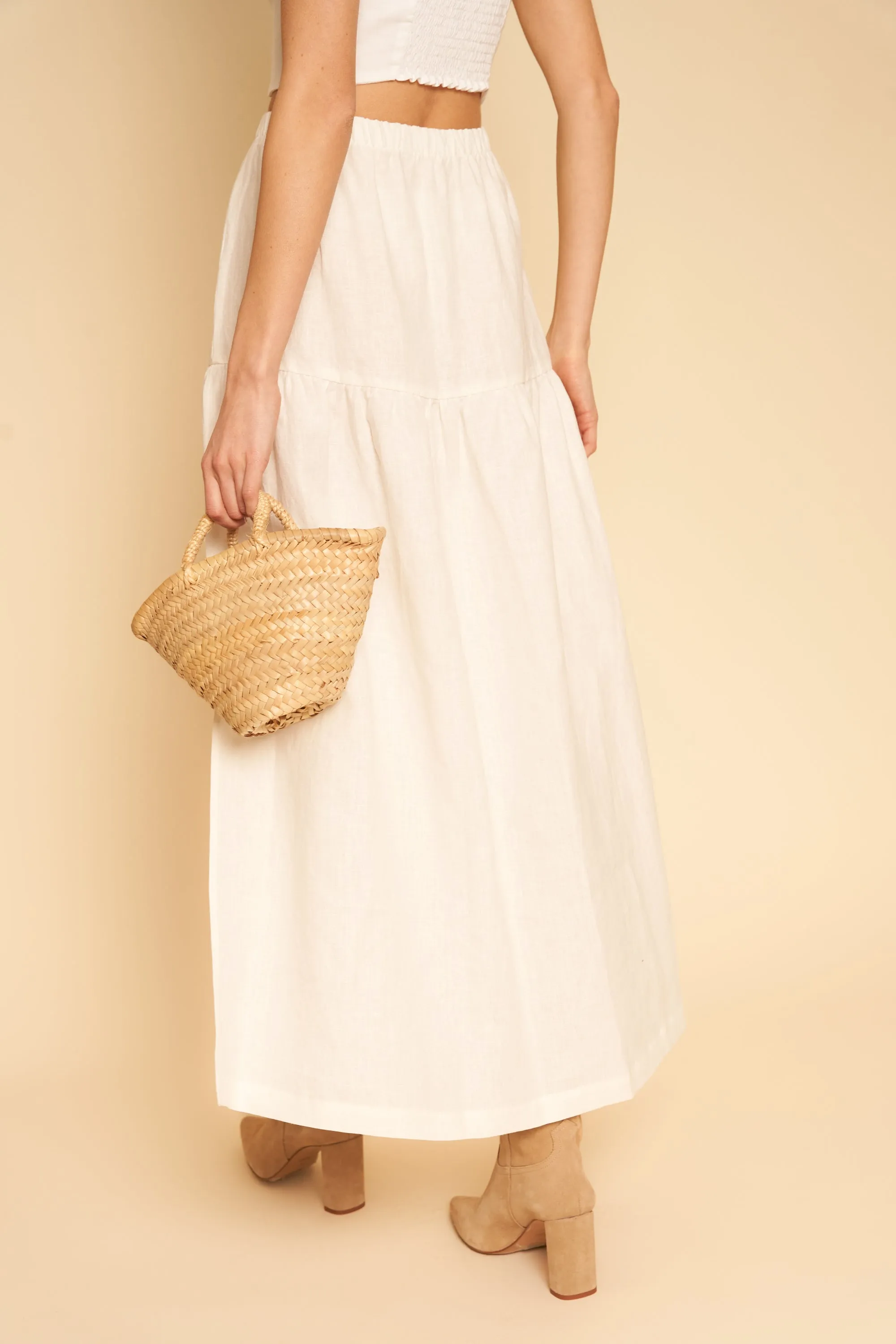 Millie Skirt/Dress in Coconut Linen