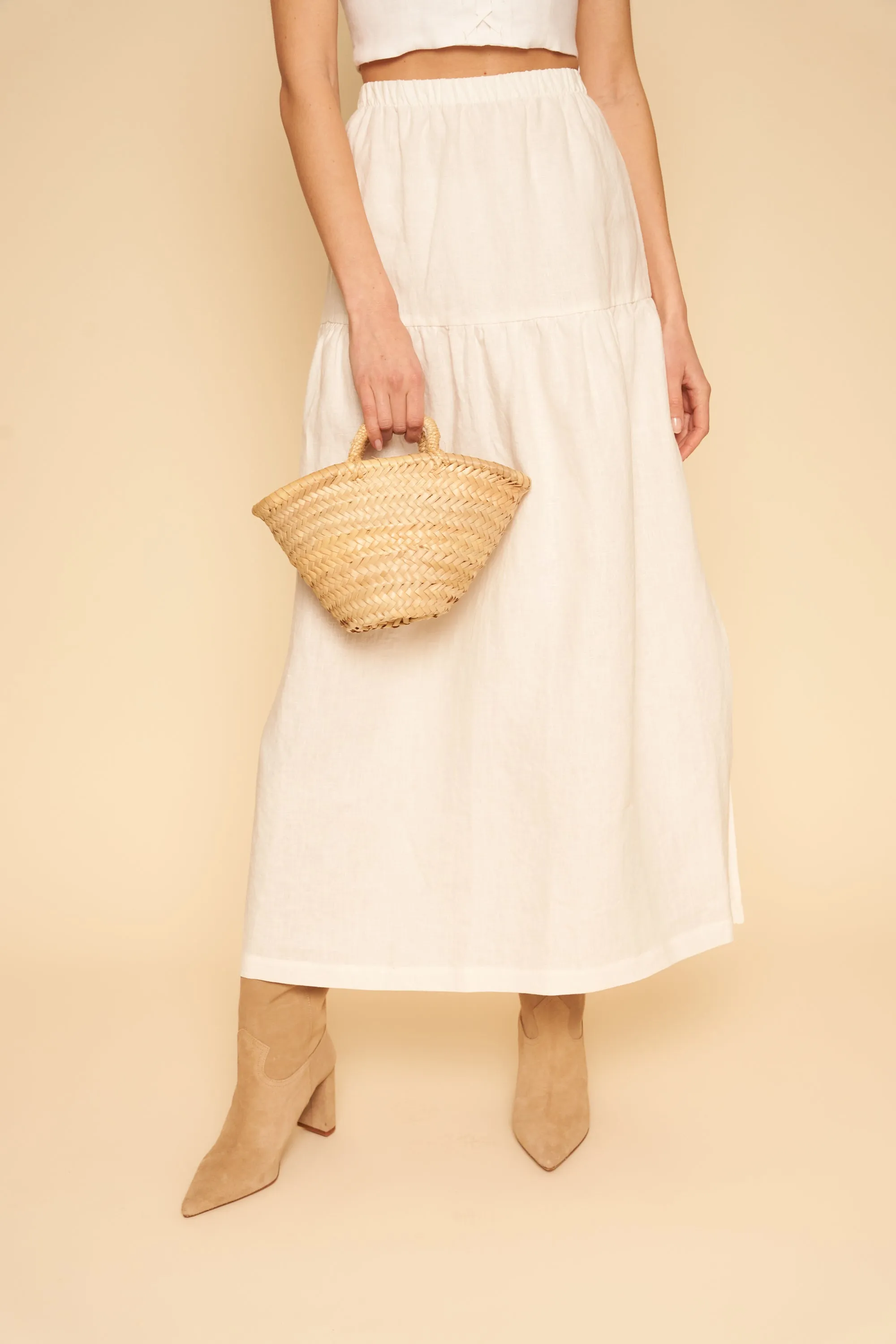 Millie Skirt/Dress in Coconut Linen