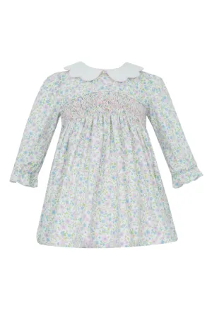 Petit Bebe Linda Pink & Blue Liberty Floral Knit Dress L/S 406D-MF24 5108