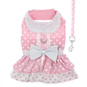 Pink and White Polka Dot Velcro Dress