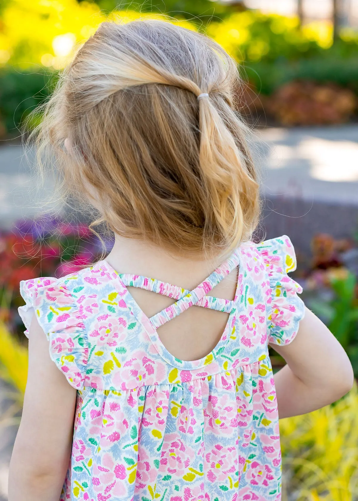 Pink Drawn Floral Dress