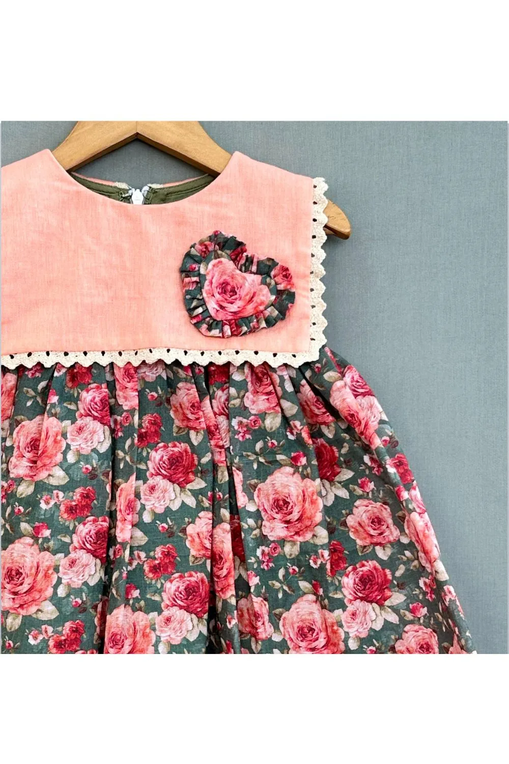 Pink Vintage Floral Dress with Sailor Collar