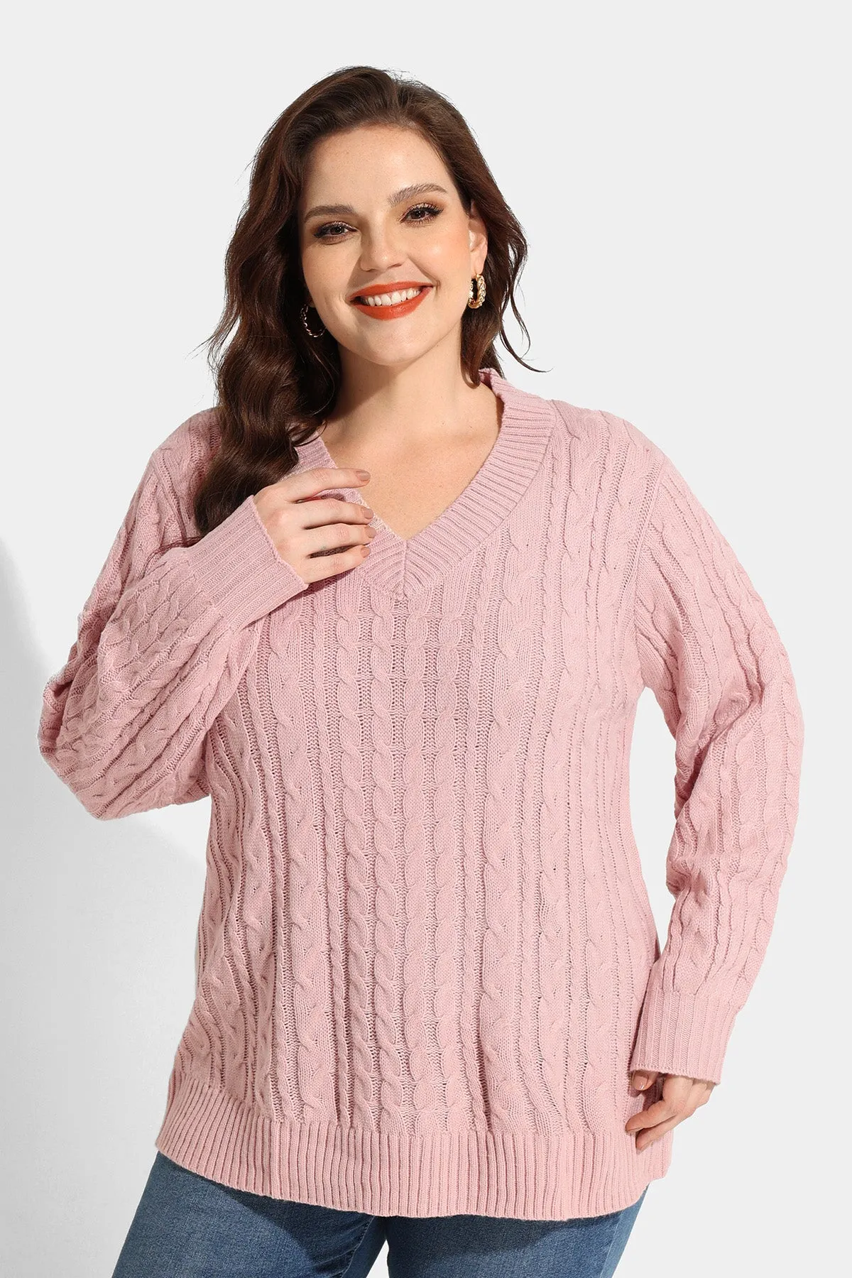 Plain Texture Woolen Long Sleeve Sweater